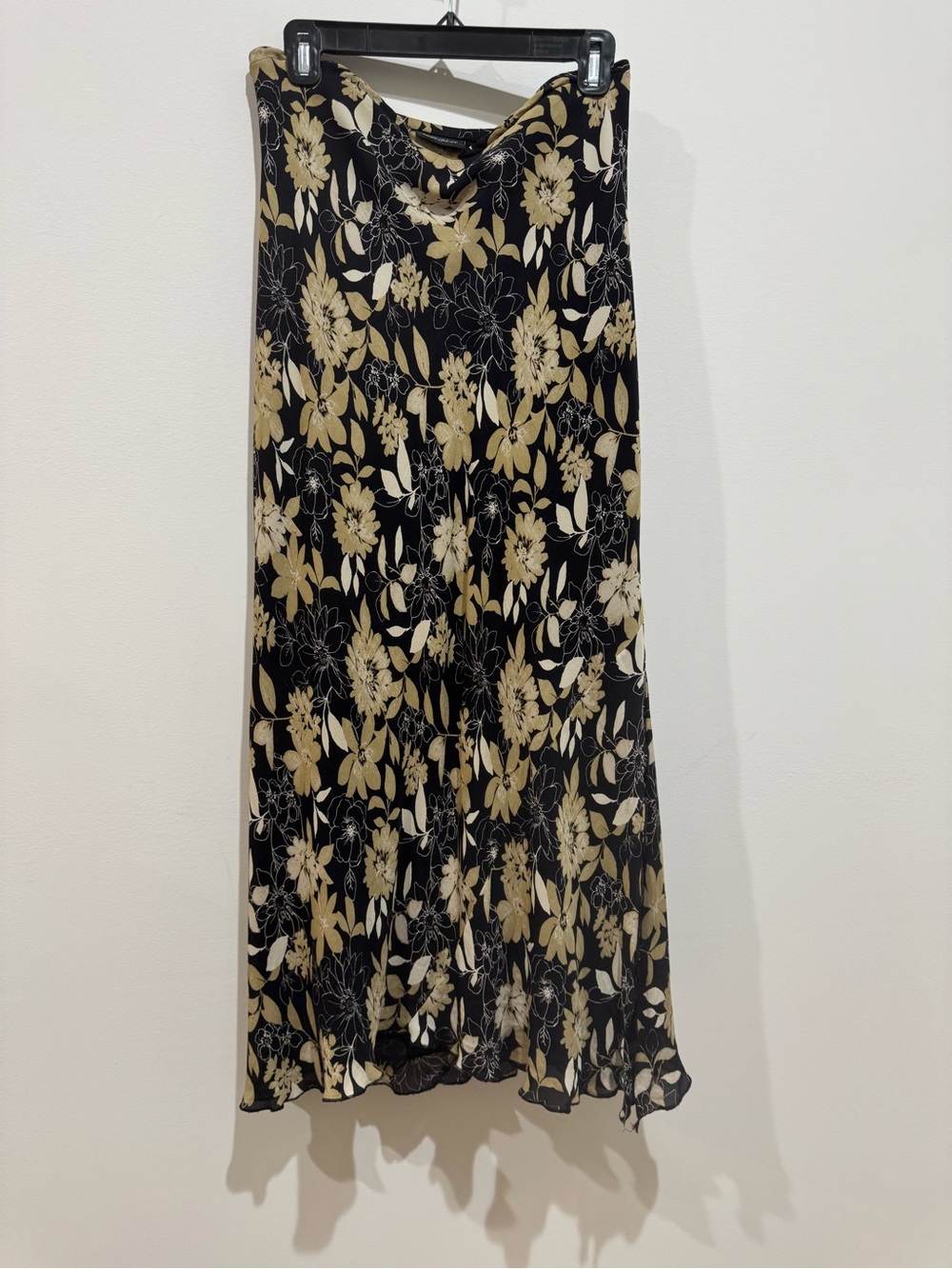 Lane Bryant Floral 100% silk chiffon maxi skirt lined PLUS 22W, Boho